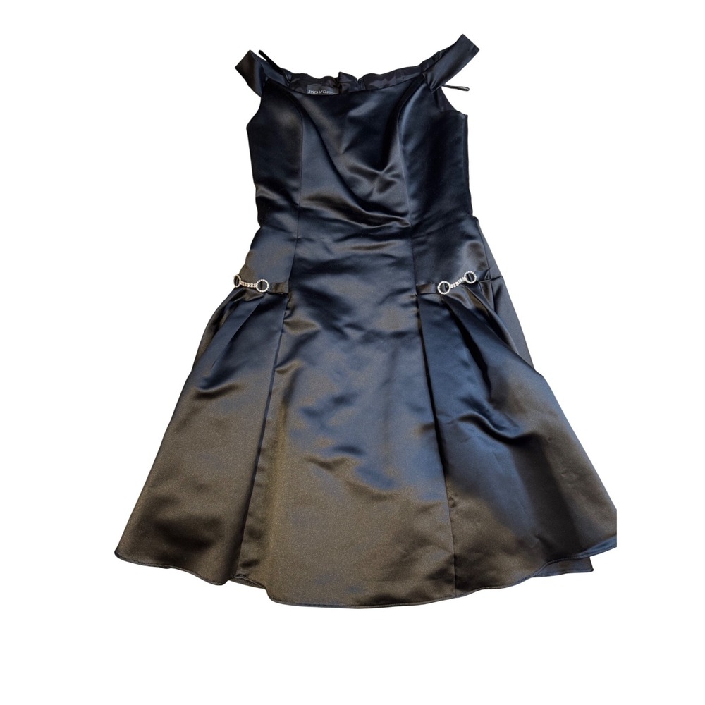 Jessica McClintock Black Off-Shoulder Party Dress Cocktail Size 12